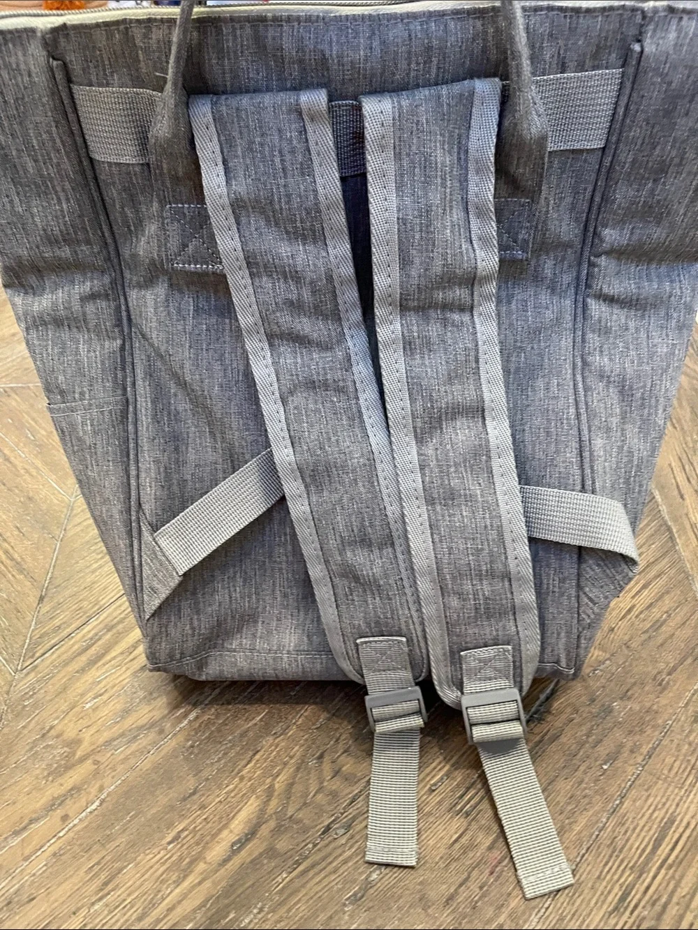 Set of 2 Gray Insulated Bottle Bag and Backpack